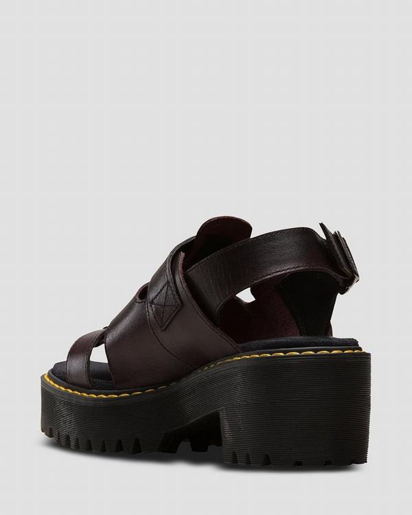 Dr Martens Dámské Sandály Ariel Vintage Vínové, CZ-674830